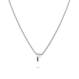 Bullion Gold Initials Brick Alphabet Letter Necklace White Gold Layered Steel Jewellery