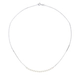 Necklace Curb Chain"pearls" - Natural Pearl White - Longueur 42 cm