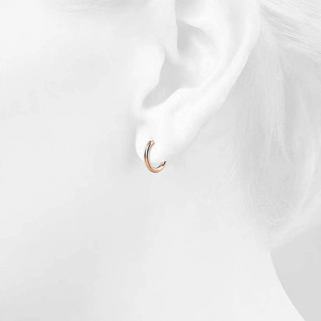 Bullion Gold Royal Hoop Rose Gold Layered Earrings 14mm