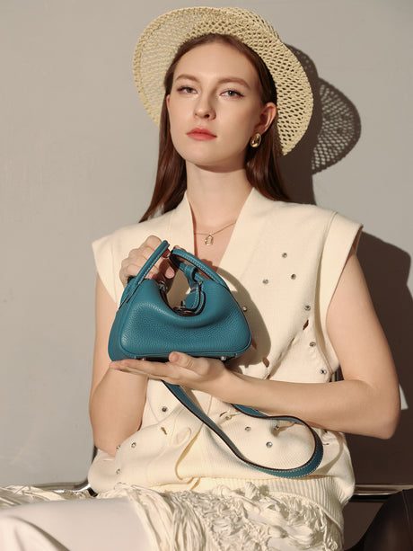 Solano Top-Grain TC Leather Shoulder Bag - Teal