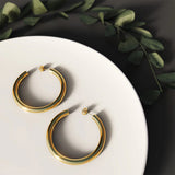 Bullion Gold Creole C-Hoop Gold Layered Earrings