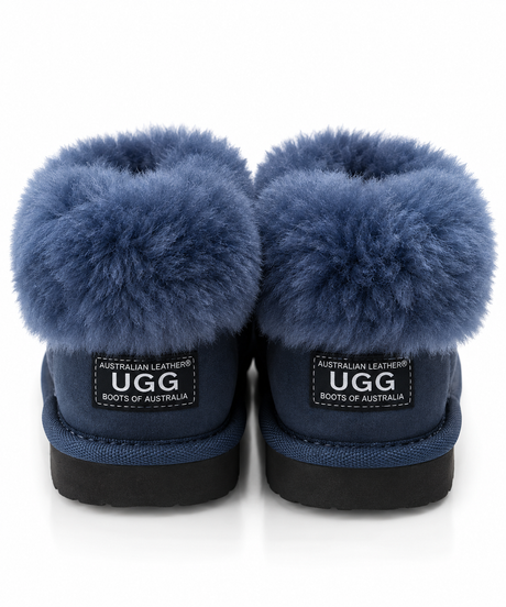 Australian Leather Ugg Classic Fur Cuff - Navy - AU13-14
