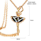 Krystal Couture Dancing Ballerina Long Necklace Embellished with SWAROVSKI Crystals