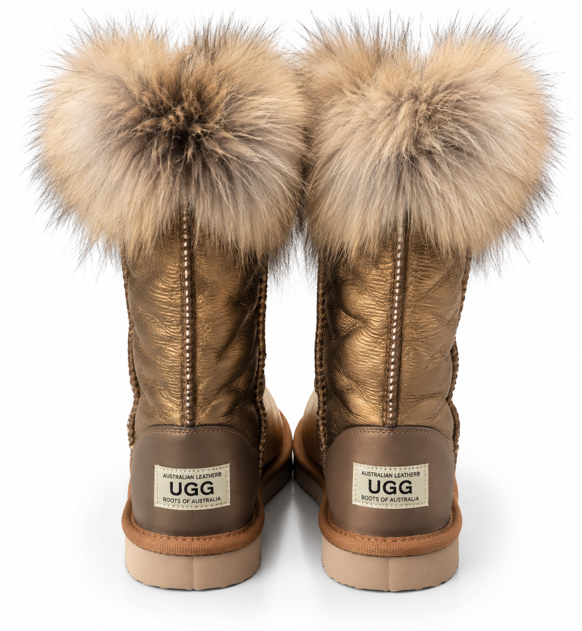 Australian Leather Ugg Fur Long Uggs - Bronze - AU4
