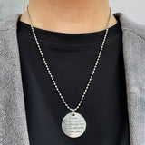 Bullion Gold Brave Inscriptions Pendant Necklace