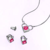 Boxed Celeste Heart Necklace and Earrings Set Embellished with SWAROVSKI® crystals