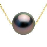 Necklace Real Cultured Tahiti Pearl Passing Through Round 10-11 mm - Longueur 42 cm