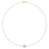 Necklace Baroque Baroque Freshwater Pearl Grey Yellow Gold 8-9mm
