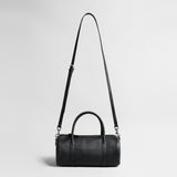 Leather Cylinder Handbag – Convertible Crossbody Bag with Detachable Strap
