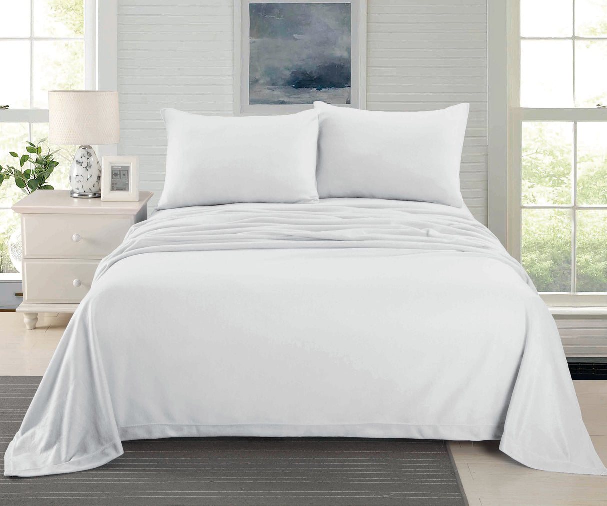 Cashmere Touch Flannelette Sheet Set -  Silver