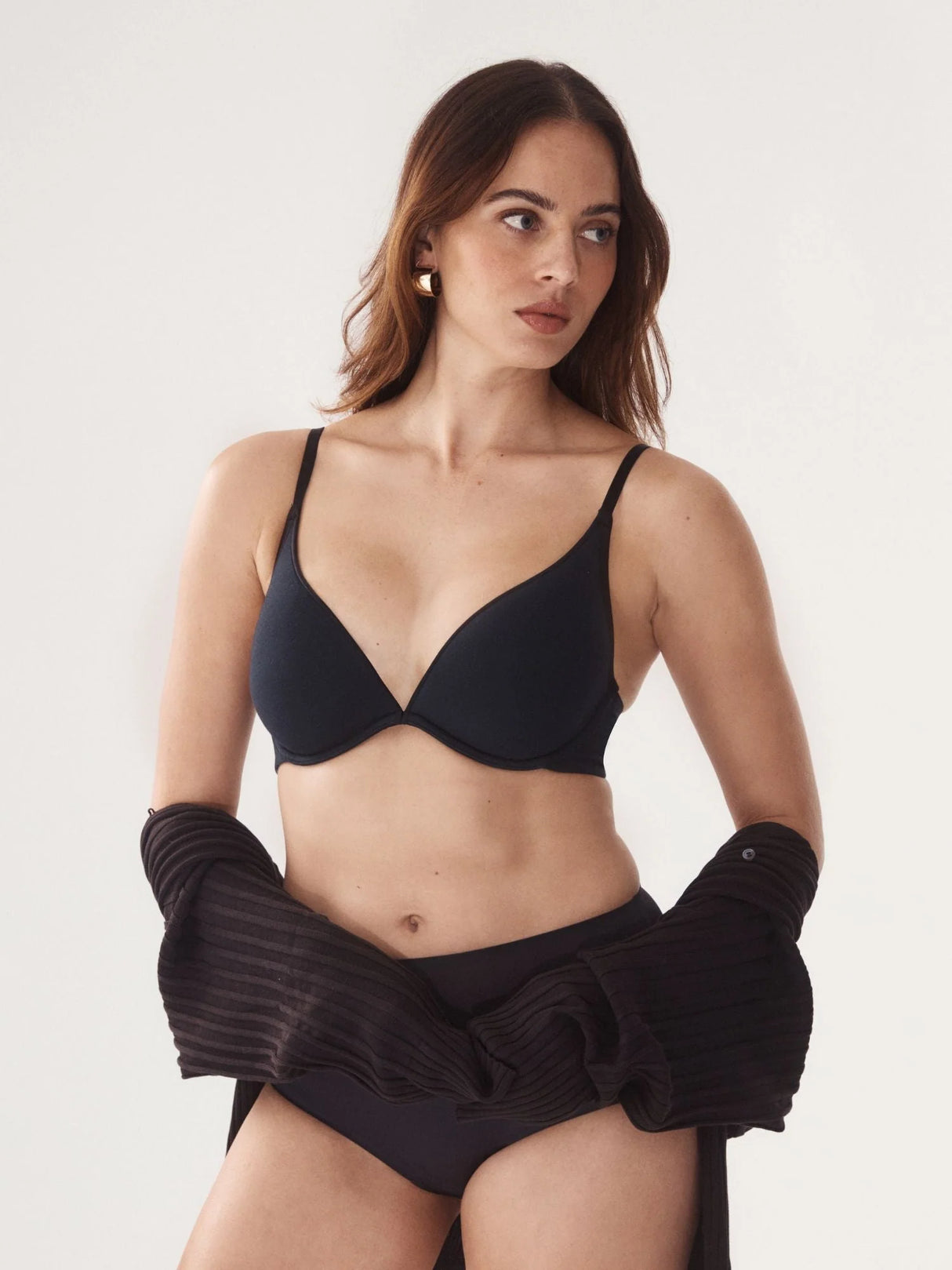 Cotton Plunge Bra