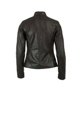 Womens Leather Biker Jacket in Black