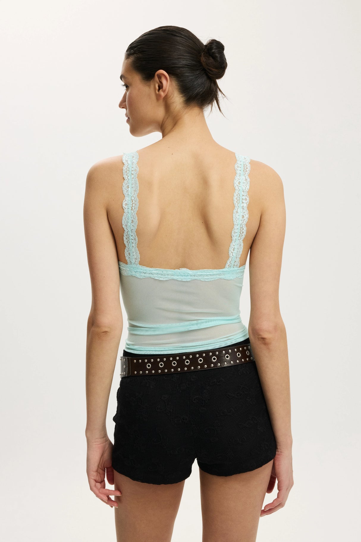 Cotton On Women's Lily Mesh Cami - Lagoon Lullaby