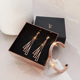 Boxed Make it Gold Earrings & Bangle Set in Rose Gold