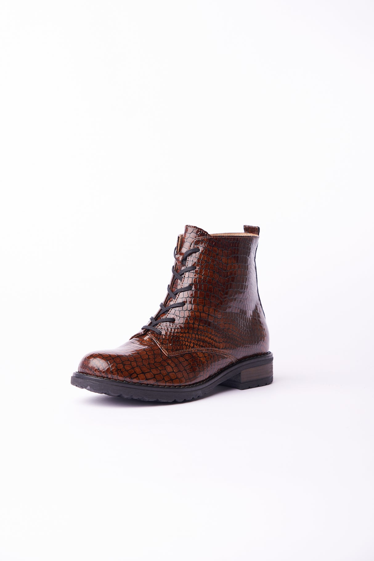 Bosccolo Womens Ankle Boots - Brown Croco