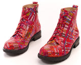 Bosccolo Womens Ankle Boots - Multi-Red