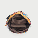Multicolor Diamond Weave Leather Backpack - Rainbow