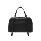 Nalandu Vintage Leather Bowling Bag - Black