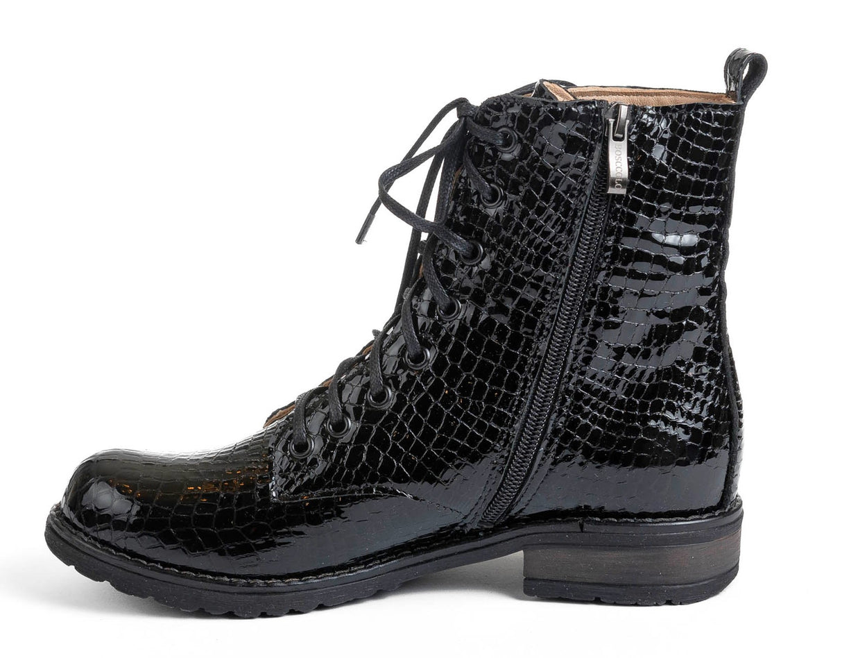 Bosccolo Womens Boots - Black Crocodile