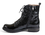 Bosccolo Womens Boots - Black Crocodile