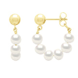 Drop Drop Earrings Freshwater Pearl White Gold Vermeil