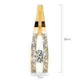 Bullion Gold Throne Sparkling Zirconia Latch Back Earrings