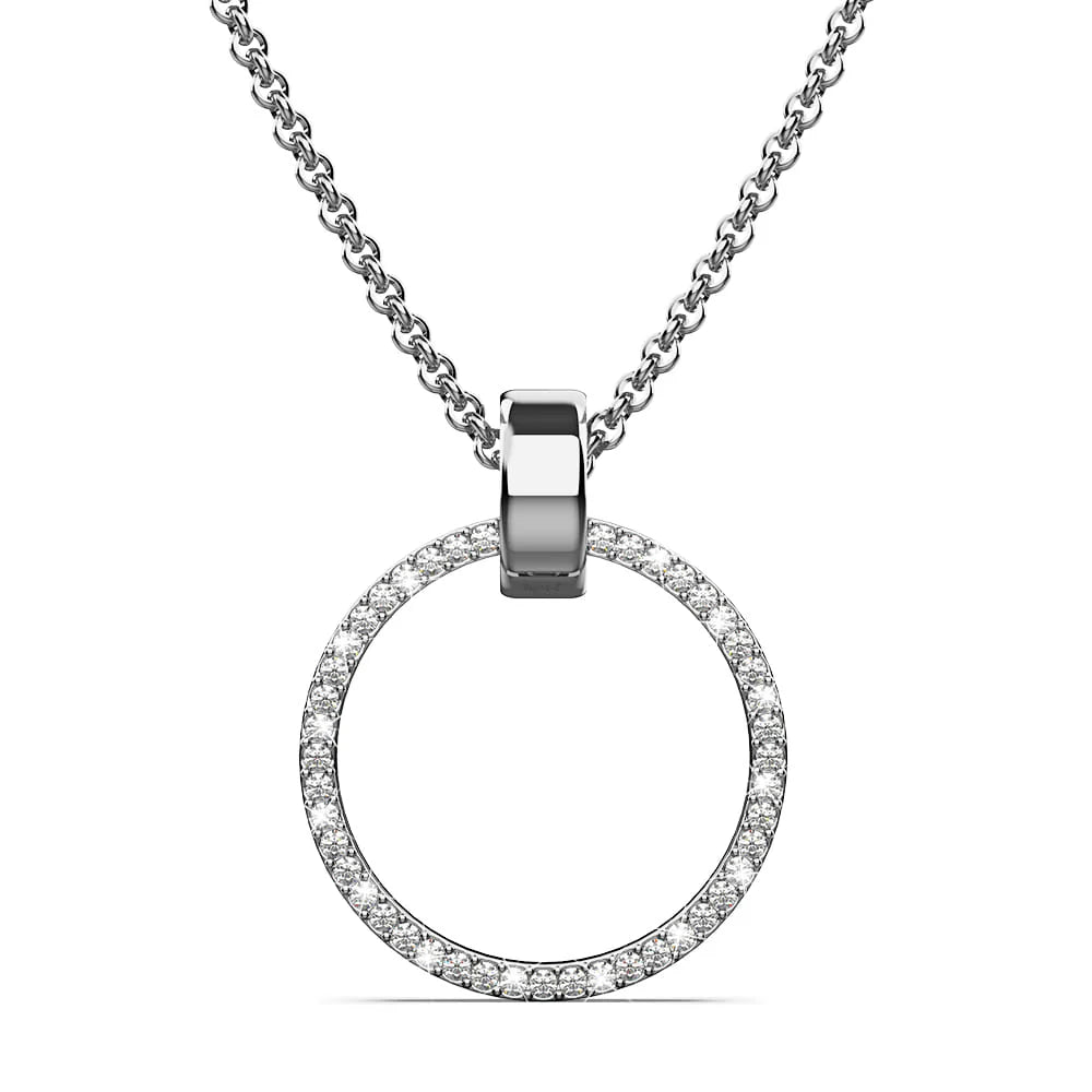 Krystal Couture Orbit of Charm Necklace Embellished with SWAROVSKI Crystal in White Gold