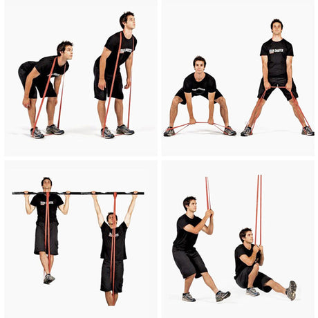 Heavy Duty Resistance Bands 4 Set with Handles Door Mount Exercise Pilates Yoga 2-56kg