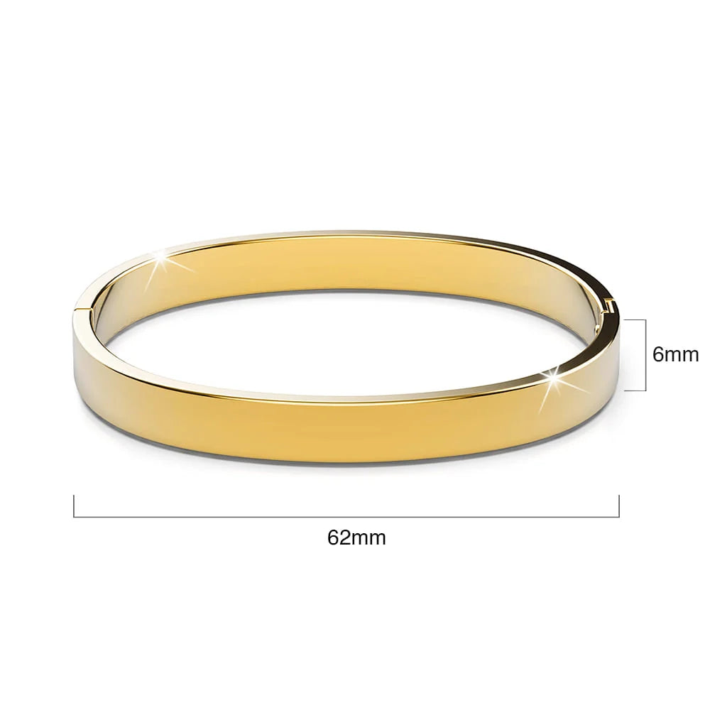 Bullion Gold Serena Solid Flat Hinged Bangle in Gold