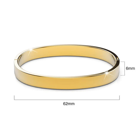 Bullion Gold Serena Solid Flat Hinged Bangle in Gold
