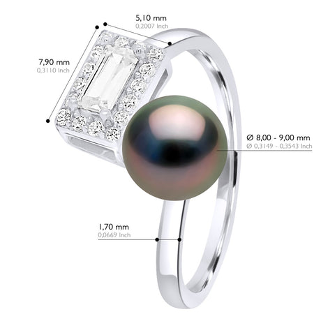 Ring Adjustable Cubic Zirconia - Longueur 18 cm