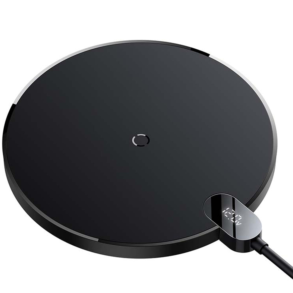 Baseus Digital LED 15W Fast Charging Wireless Phone Charge Pad Type-C USB - Black