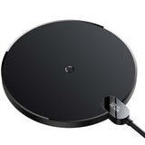 Baseus Digital LED 15W Fast Charging Wireless Phone Charge Pad Type-C USB - Black