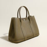La Rochelle Pebbled Leather Top Handle Tote Bag - Taupe