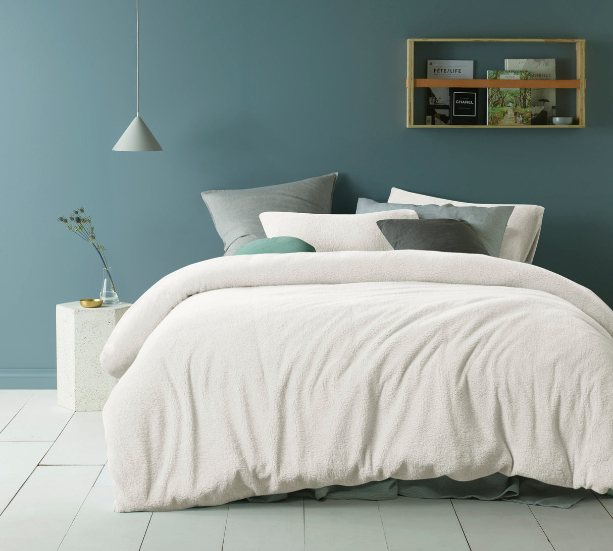 Accessorize Quilt Cover Set - Teddy White
