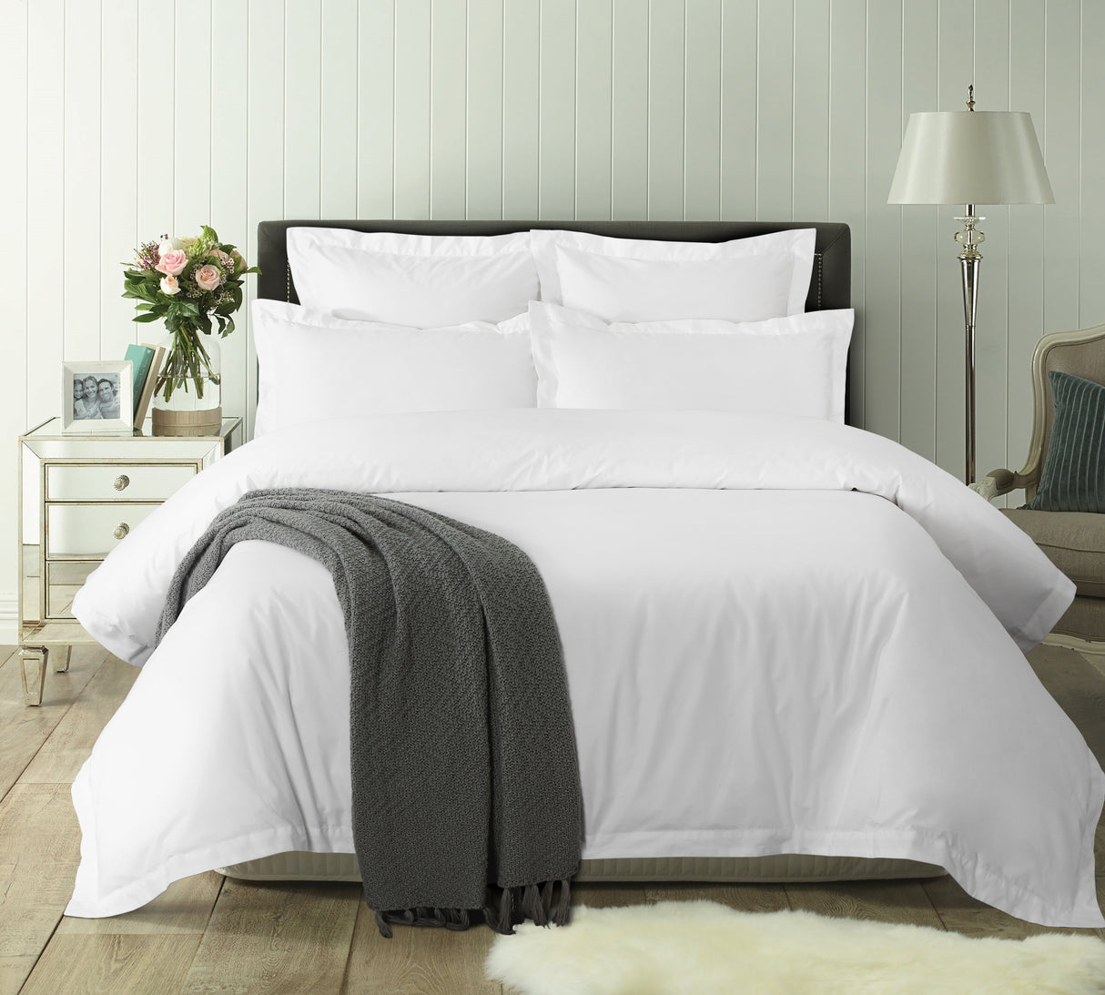 Accessorize Hotel Tailored Deluxe Cotton Quilt Cover Set - White