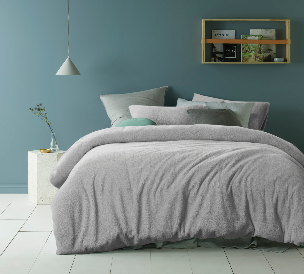 Accessorize Quilt Cover Set - Teddy Grey