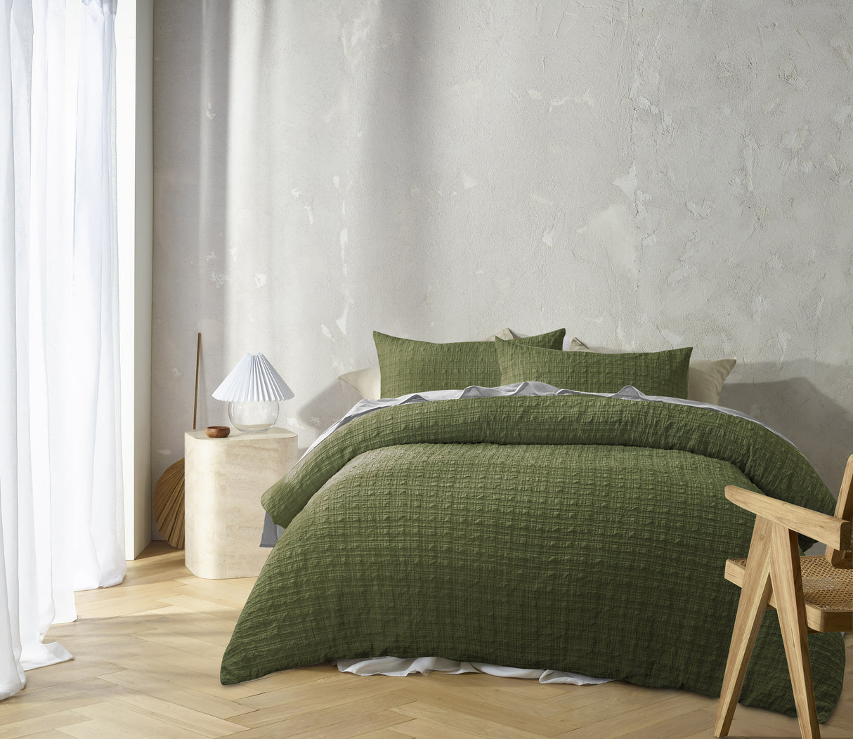Accessorize Augusta Quilt Cover Set - Olive