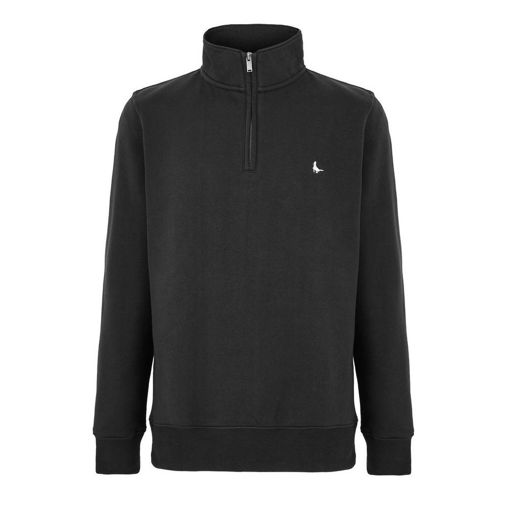 Jack Wills Mens Barchester Quarter Zip Sweatshirt - Black