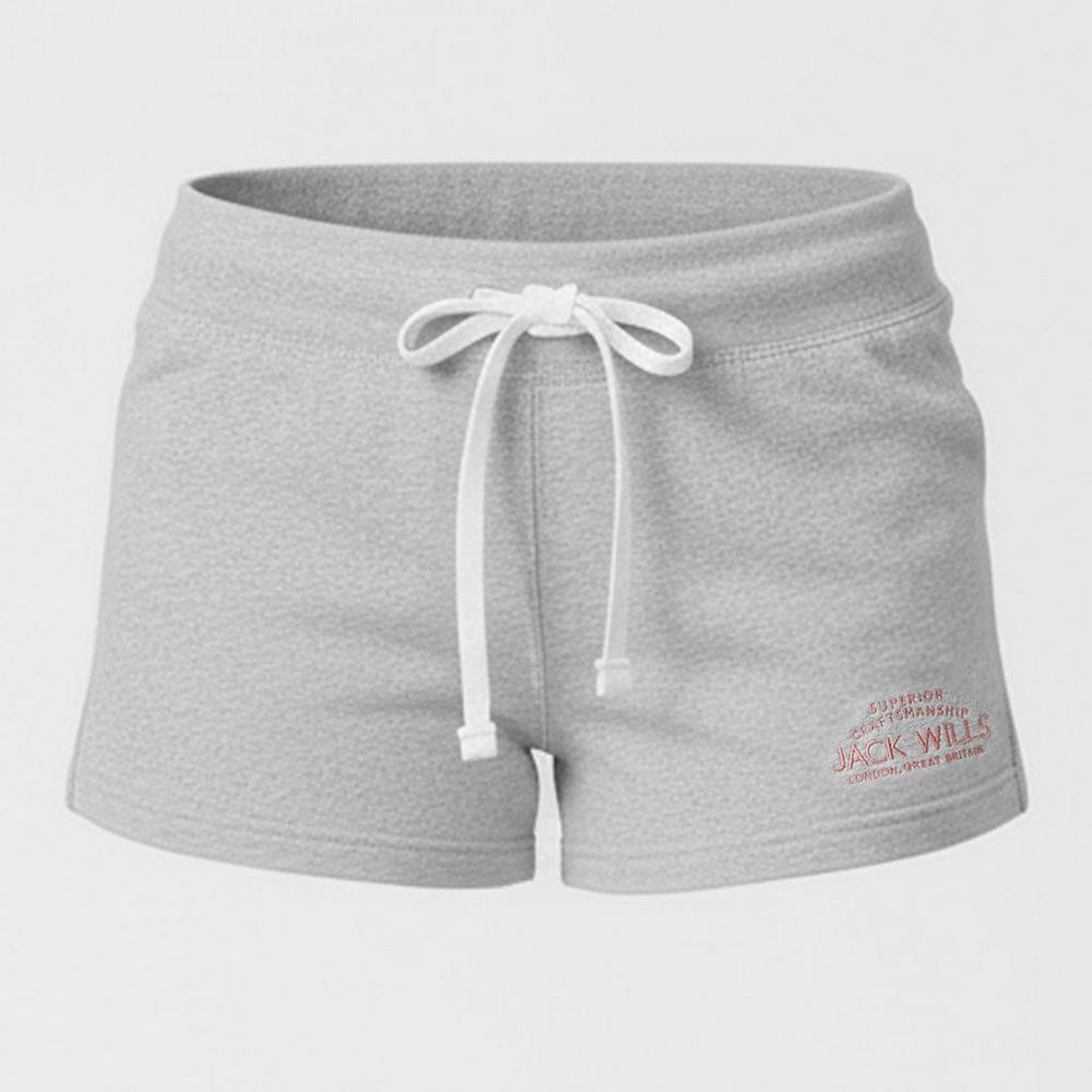 Jack Wills Womens Bea Logo Sweat Shorts - Grey Marle