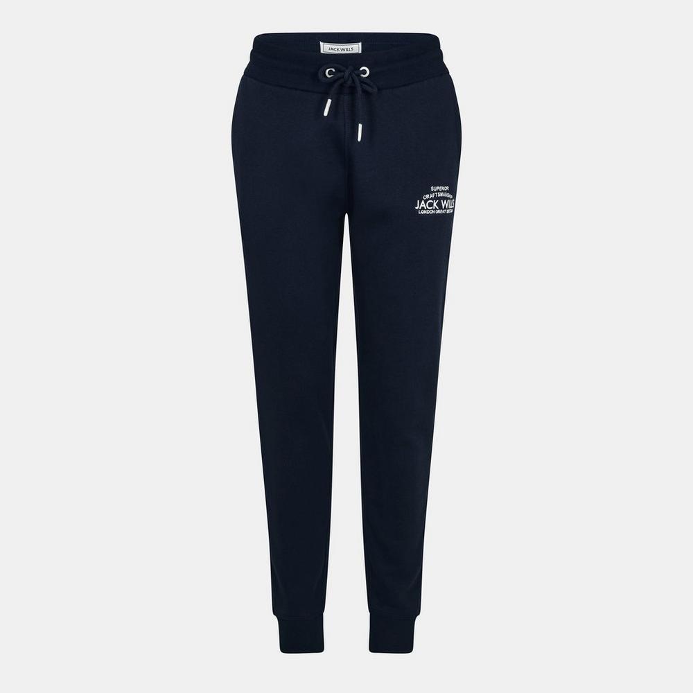 Jack Wills Womens Hunston Graphic Jogger Pants - Navy