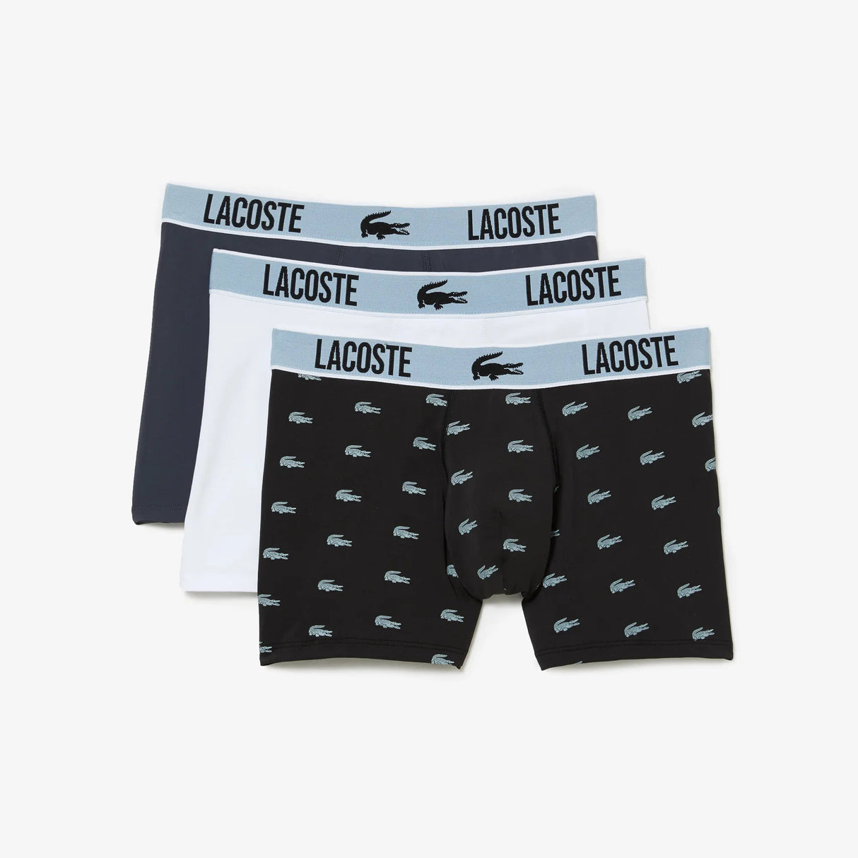 Lacoste Men's 3 Pack Active PrintTrunks - Black