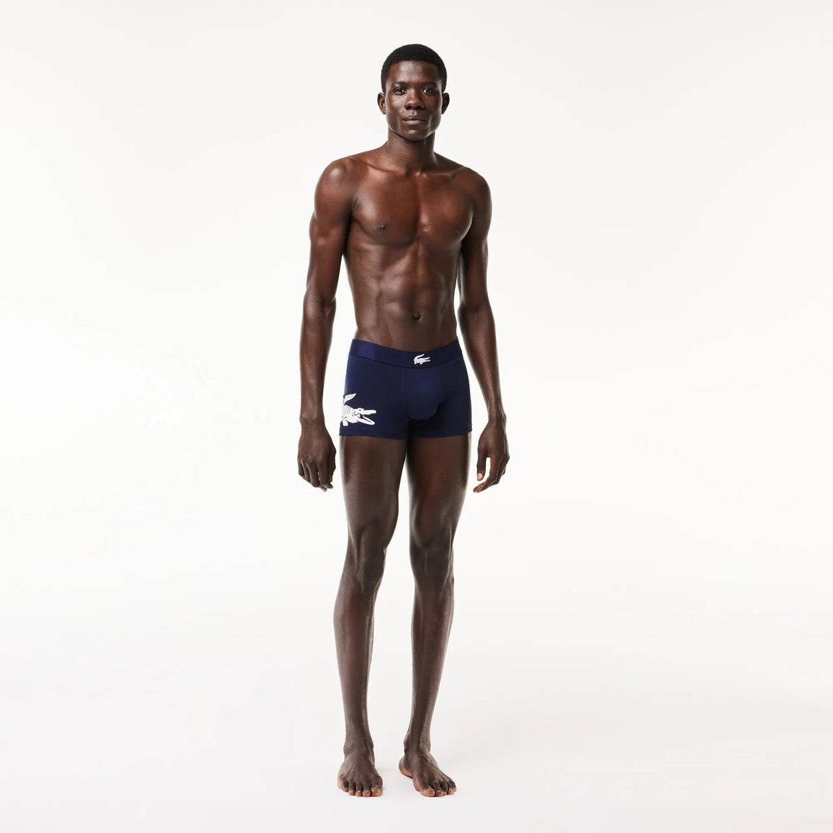 Lacoste Men's 3 Pack Casual Trunks - Navy Blue White