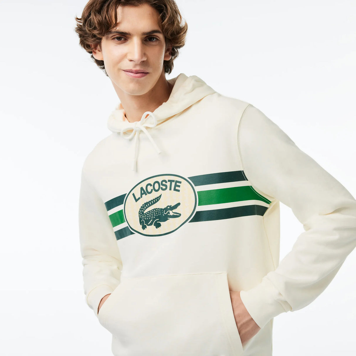 Lacoste Men's Core Originals Mngram Logo Hoodie - Flo