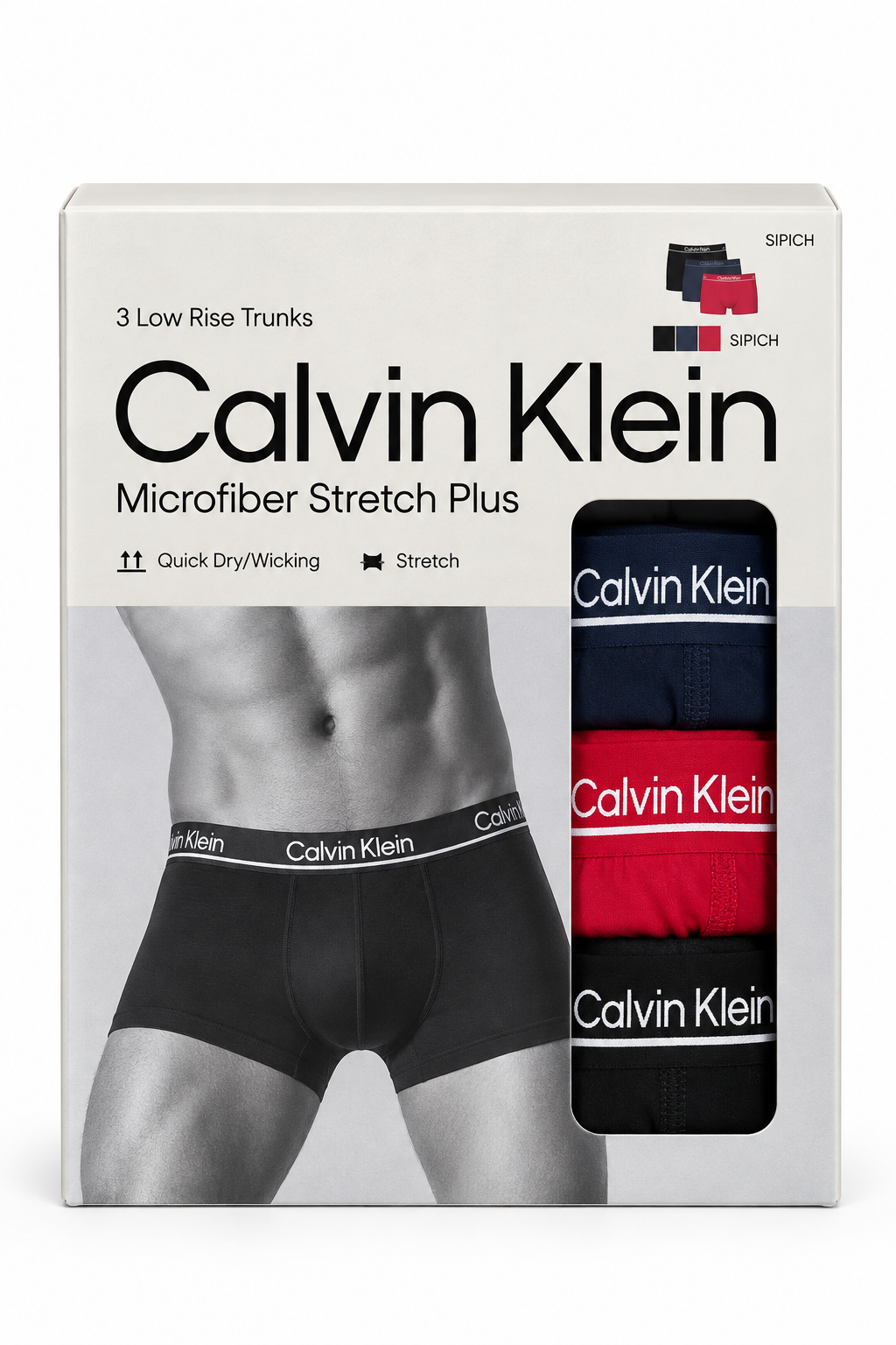 Low Rise Trunk 3Pk - Black / Shoreline / Scooter