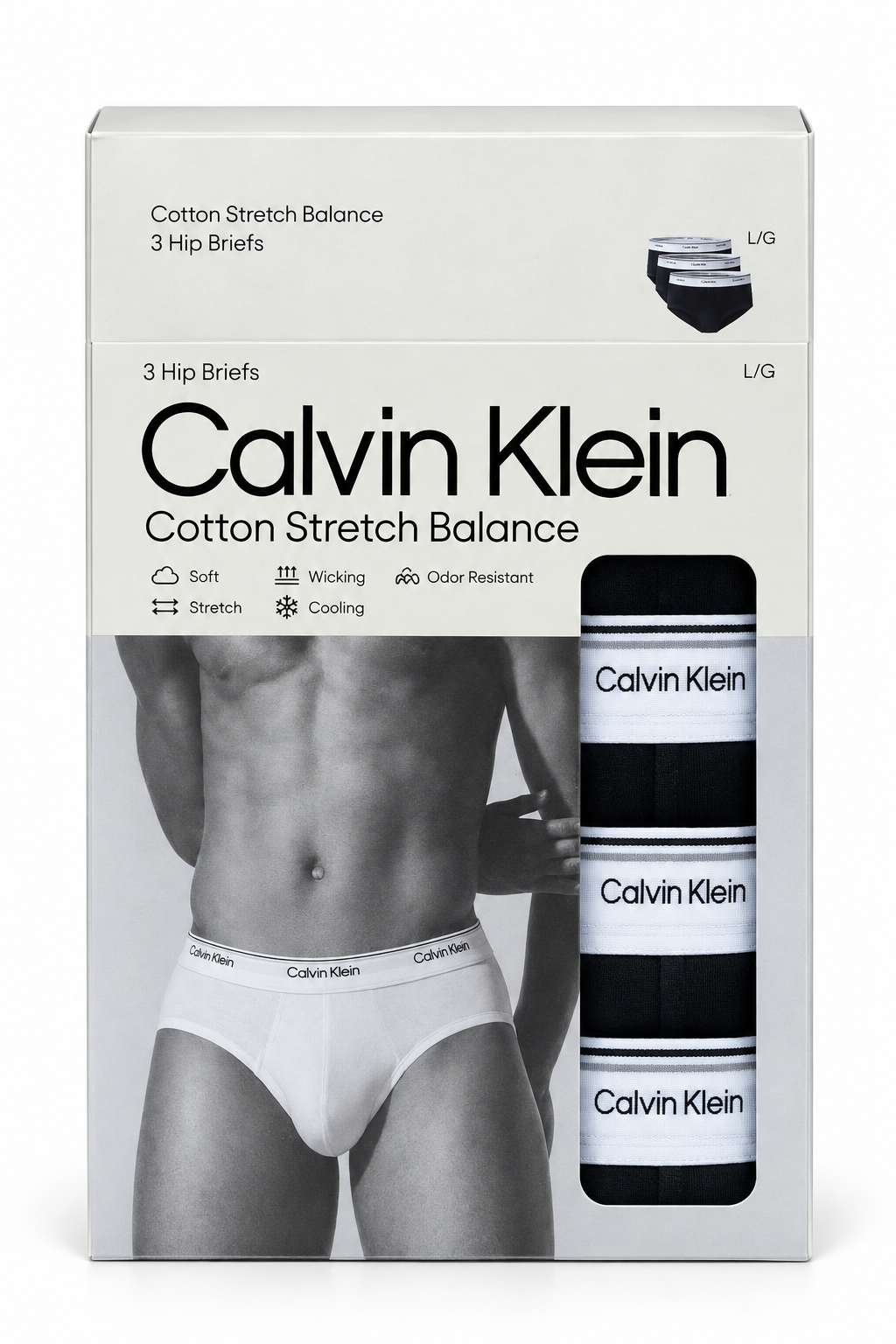 Calvin Klein Men's Calvin Klein 3-Pack Balance Hip Brief - Black