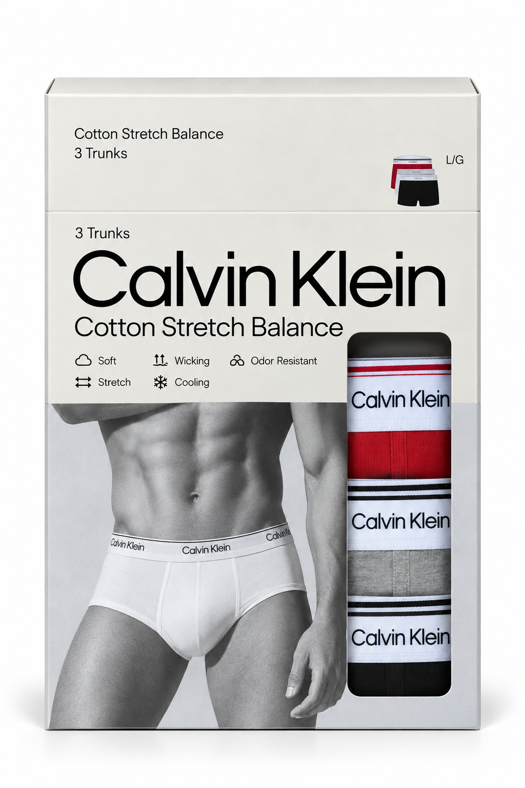 Calvin Klein Men's 3-Pack Balance Trunk - Empower/Grey Heather/Black