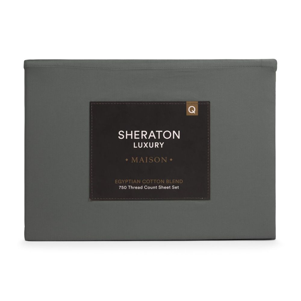 Sheraton Luxury Maison Egyptian Cotton Rich Sheet Set Charcoal