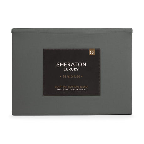Sheraton Luxury Maison Egyptian Cotton Rich Sheet Set Charcoal