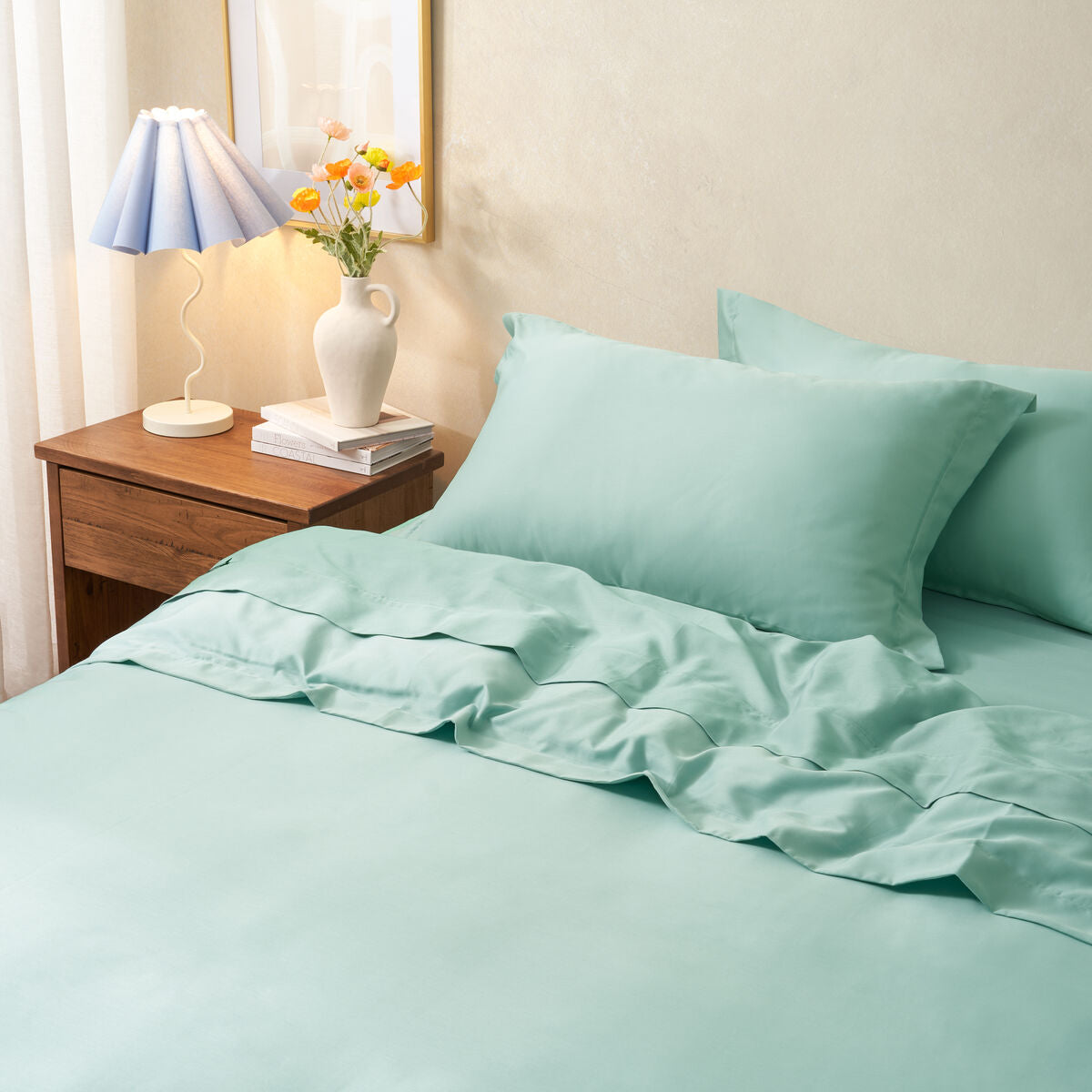 Sheraton Luxury Maison 1000TC Cotton Rich Quilt Cover Set Aqua Foam